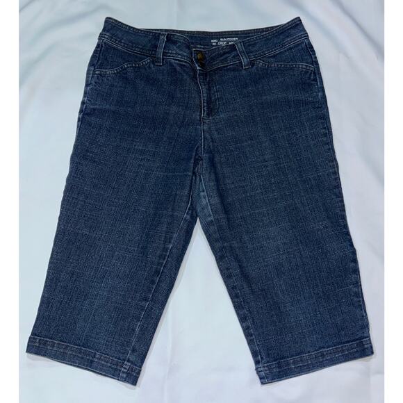 Liz Claiborne Slim Power Snap Demin Stretch Cropped Jeans Size 12 Petite - Picture 1 of 8
